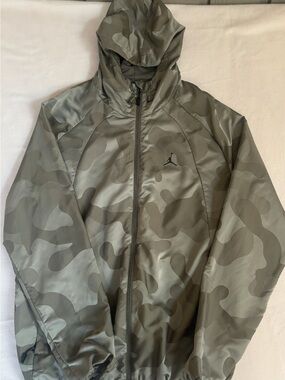 Jordan Olive Camo Hooded Windbreaker